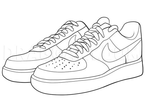 nike air force 1 zeichenvorlage|air force one shoes drawing.